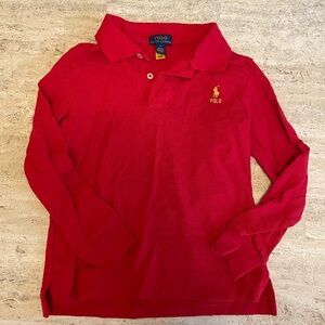 Polo by Ralph Lauren Red Cotton Mesh Polo Shirt